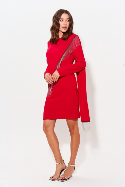 Платье нарядное с бахромой и шлейфом Lyushe 3991 - фото 4