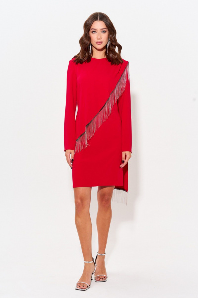 Платье нарядное с бахромой и шлейфом Lyushe 3991 - фото 1