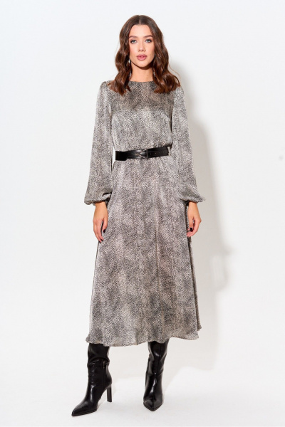 Платье с принтом и декоративным вырезом на спинке Lyushe 3998 - фото 1