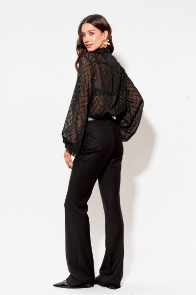 Блуза прямого силуэта из шифона с V-образным воротом Lyushe 4000 - фото 3