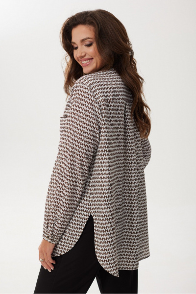 Блуза из легкой ткани с накладными карманами и рубашечным воротником MALI 624-042 диор - фото 9