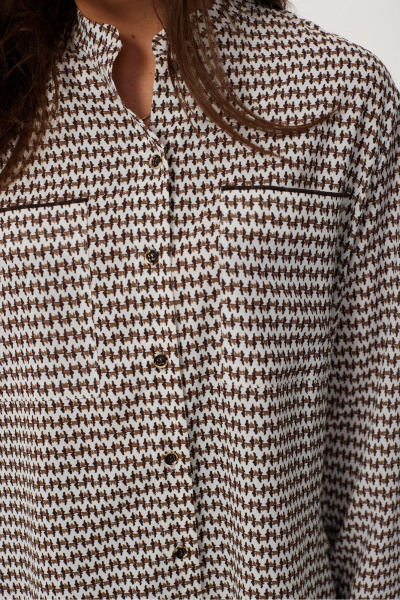 Блуза из легкой ткани с накладными карманами и рубашечным воротником MALI 624-042 диор - фото 5