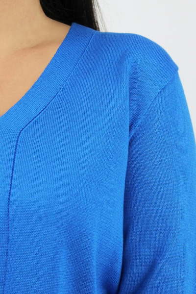 Джемпер из трикотажа голубой с классическим V-образным вырезом Полесье С1423-23 4С0815-Д43 170,176 французский_синий - фото 3