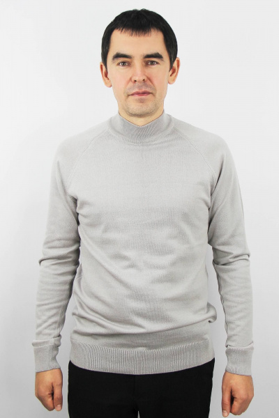 Прямой свитер с регланом и двойным воротником-стойкой Полесье С3152-23 4С0676-Д43 170,176 серый_гранит - фото 1
