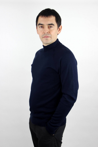 Прямой свитер с регланом и двойной воротник-стойкой Полесье С3152-23 4С0676-Д43 170,176 т.синий - фото 2