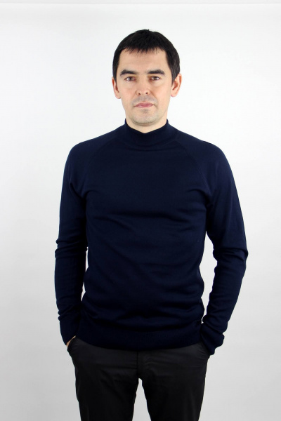 Прямой свитер с регланом и двойной воротник-стойкой Полесье С3152-23 4С0676-Д43 170,176 т.синий - фото 1