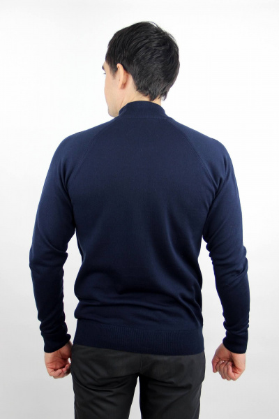 Прямой свитер с регланом и двойной воротник-стойкой Полесье С3152-23 4С0676-Д43 182,188 т.синий - фото 3