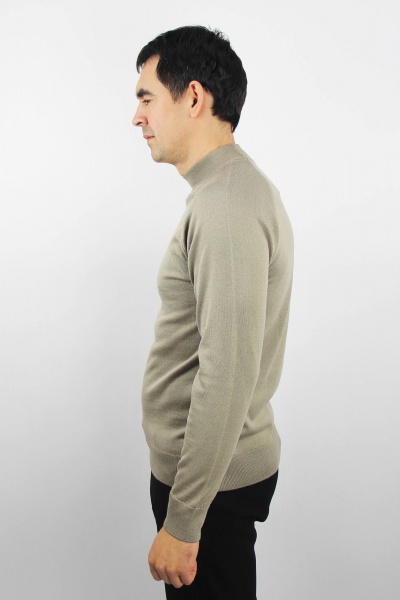 Демисезонный вязаный свитер прямого силуэта с воротником stand Полесье С3152-23 4С0676-Д43 182,188 теплый_бежевый - фото 2