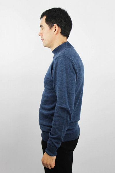 Демисезонный вязаный свитер с двойной стойкой и прямым силуэтом Полесье С3157-23 3С3214-Д43 170,176 индиго_голубой - фото 2