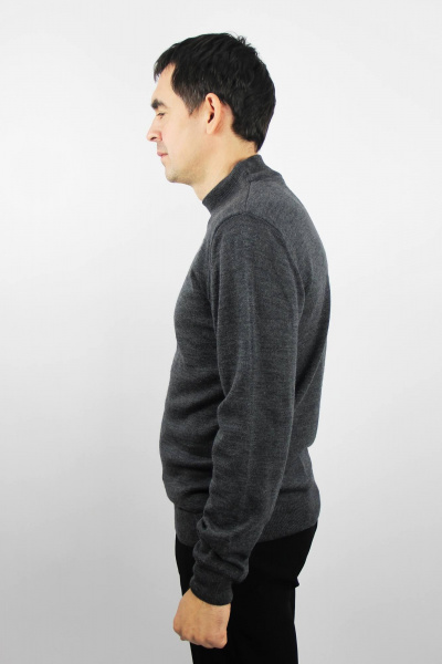 Демисезонный вязаный свитер с двойной стойкой и прямым силуэтом Полесье С3157-23 3С3214-Д43 170,176 шифер - фото 2