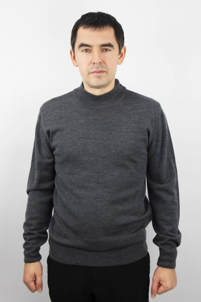 Демисезонный вязаный свитер с двойной стойкой и прямым силуэтом Полесье С3157-23 3С3214-Д43 170,176 шифер - фото 1