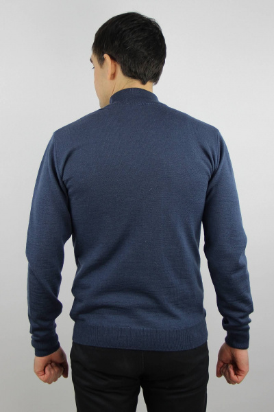 Демисезонный вязаный свитер с двойной стойкой и прямым силуэтом Полесье С3157-23 3С3214-Д43 182,188 грозовая_туча - фото 3