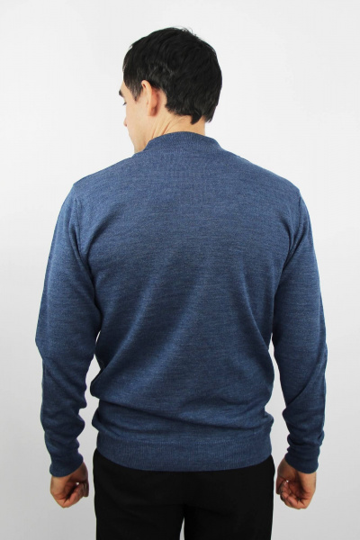 Демисезонный вязаный свитер с двойной стойкой и прямым силуэтом Полесье С3157-23 3С3214-Д43 182,188 индиго_голубой - фото 3