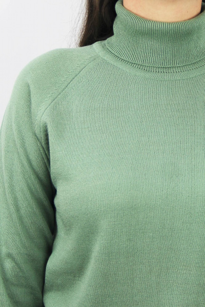 Демисезонный вязаный свитер с воротником-стойкой Полесье С3433-17 7С1582-Д43 170,176 молодой_кактус - фото 3