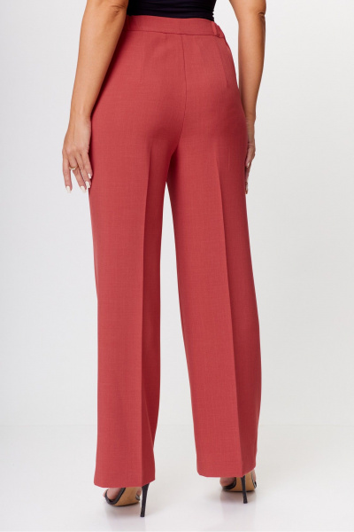 Красный и тканевый жакет с длиной 69 см и брюками DaLi 3682.2 коралл - фото 3