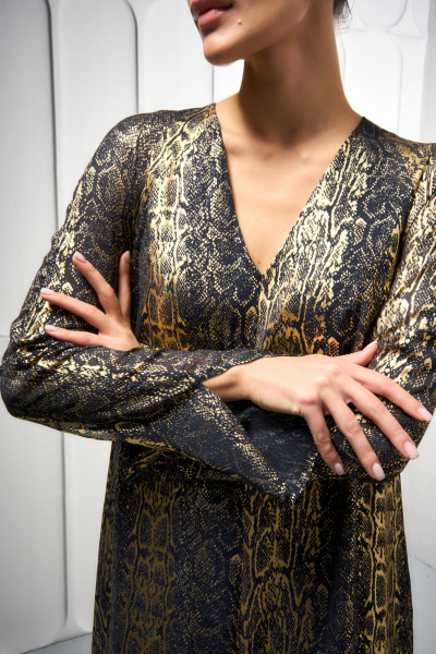 Платье с принтом «Питон» и утонченным силуэтом DEVITA 1015-2 синий - фото 12