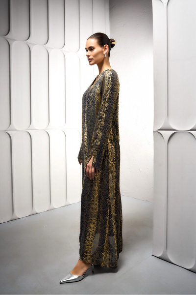 Платье с принтом «Питон» и утонченным силуэтом DEVITA 1015-2 синий - фото 7