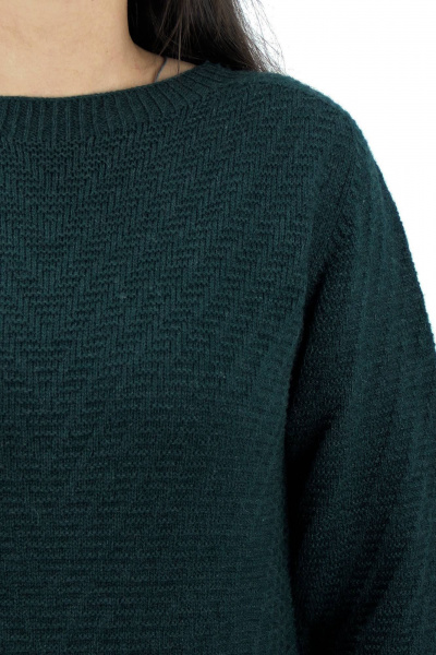 Вязаное платье с расширением по низу и длинным рукавом Полесье С4634-20 0С8602-Д43 164 зеленый_джинс - фото 3