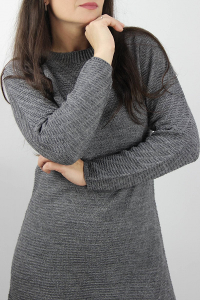 Вязаное платье с расширением и длинным рукавом Полесье С4634-20 0С8602-Д43 164 маренго - фото 3