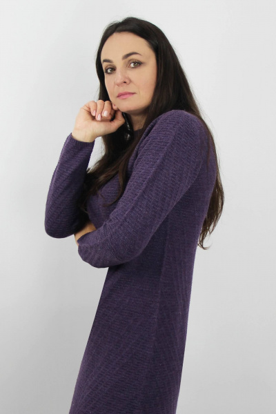 Вязаное платье с расширением и длинным рукавом Полесье С4634-20 0С8602-Д43 164 черничный_коктейль - фото 2
