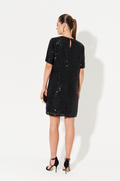 Платье с пайетками, с поясом, полуприлегающий силуэт Ketty К-21280 черный - фото 7