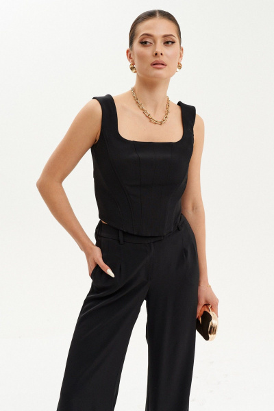 Корсет элегантный из костюмной ткани с регилином для фигуры Ketty К-23240 - фото 6