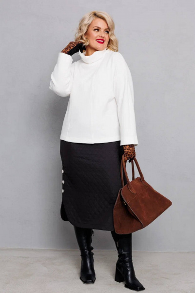 На каждый день блуза и стеганая юбка с рукавом хомут Runella 1652 - фото 4