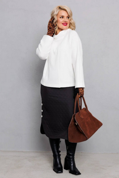 На каждый день блуза и стеганая юбка с рукавом хомут Runella 1652 - фото 1