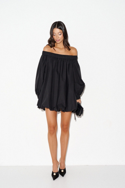 Платье свободного кроя с полуоткрытыми плечами из хлопка ANNETE A3616 - фото 6