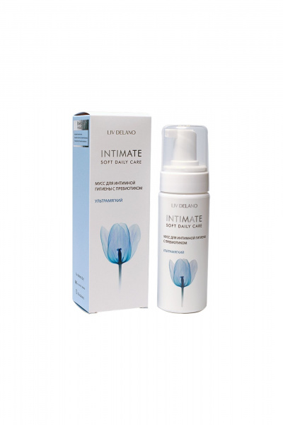Крем-мусс для чувствительной кожи с биоэкологией LIV DELANO Intimate Мусс для интимной гигиены с пребиотиком Ультрамягкий - фото 1