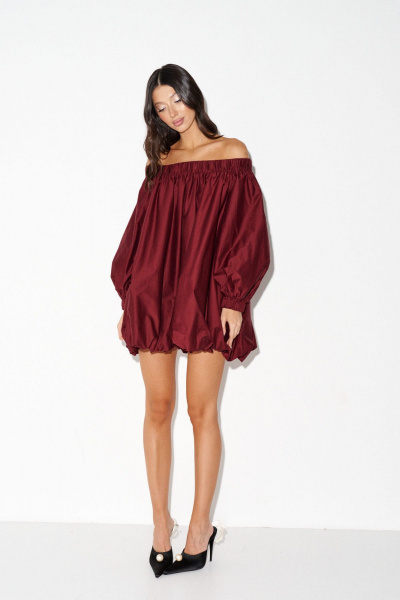 Платье свободного кроя с резинками и объемными рукавами ANNETE A3616/1 - фото 1