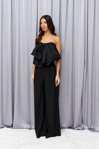 Комбинезон с открытыми плечами, бантом и брюками свободного кроя ANNETE A3629 - фото 5