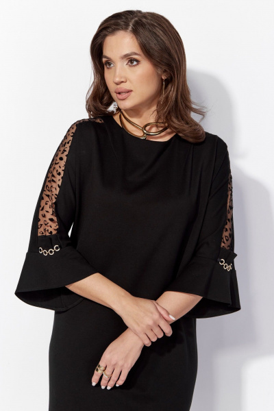 Платье прямого кроя с рукавами 7/8 и воланом TAiER 1328 - фото 3