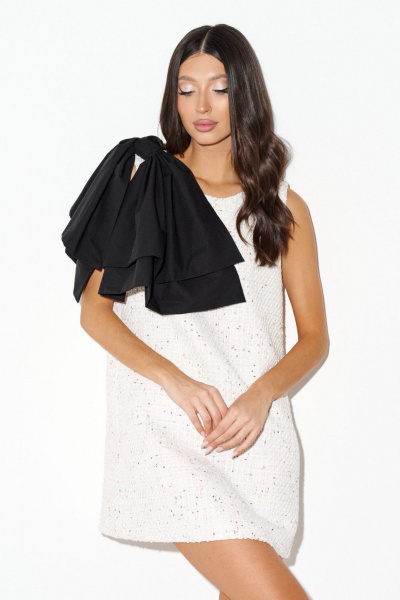 Платье-мини с открытыми плечами и прозрачной тканью ANNETE A3638 - фото 11