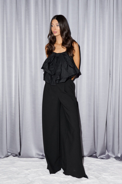 Комбинезон с открытыми плечами, бантом и брюками свободного кроя ANNETE A3629 - фото 3