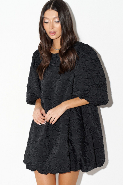 Платье А-силуэта из фактурной ткани с воланом и рукавом-объемом ANNETE A3623 - фото 2