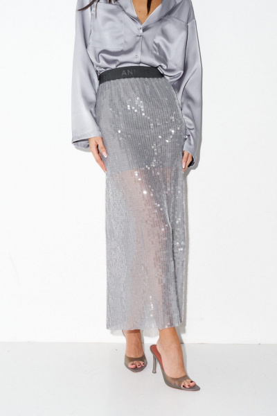 Юбка миди с пайетками и эластичным поясом ANNETE A1384 - фото 2