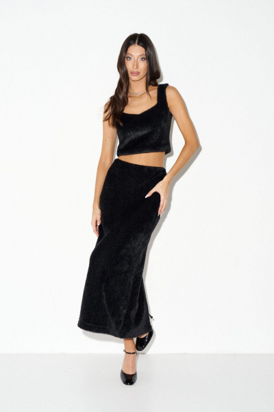 Юбка прямого кроя из мягкого фактурного полотна ANNETE A1389 - фото 3