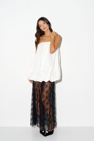 Юбка свободного кроя из сетчатого полотна с вышивкой ANNETE A1392 - фото 2