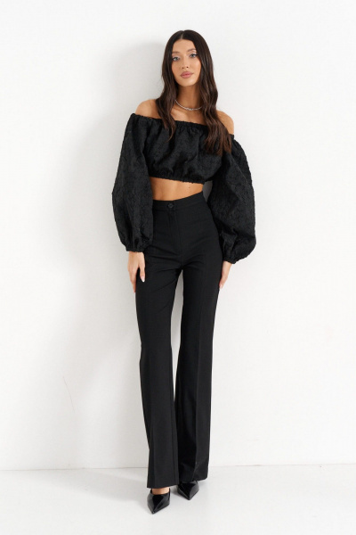 Топ с полуоткрытыми плечами из фактурной ткани ANNETE A2043 - фото 4