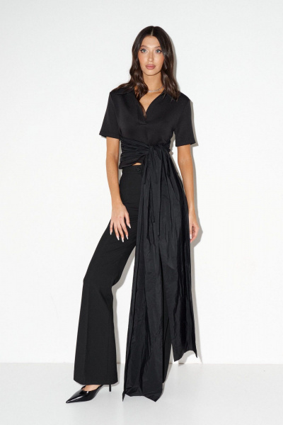 Джемпер из трикотажа с декоративными лентами ANNETE A2054 - фото 9