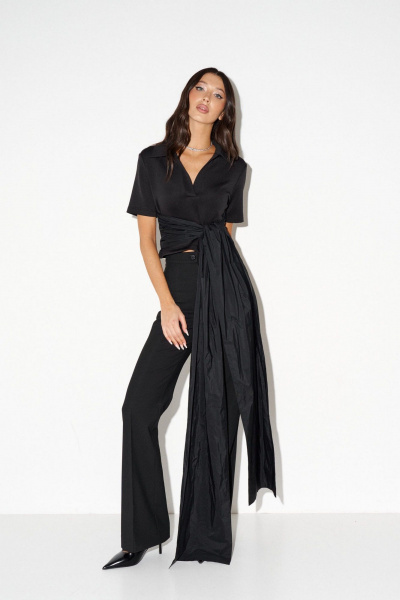 Джемпер из трикотажа с декоративными лентами ANNETE A2054 - фото 7