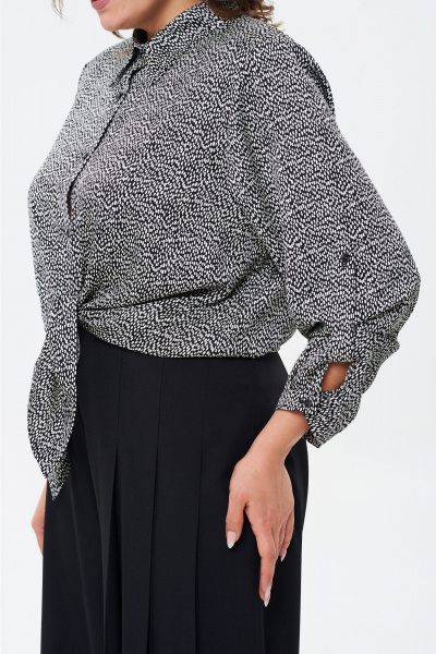 Женский деловой комплект блузка и брюки из текстиля Rishelie 974-1 - фото 5