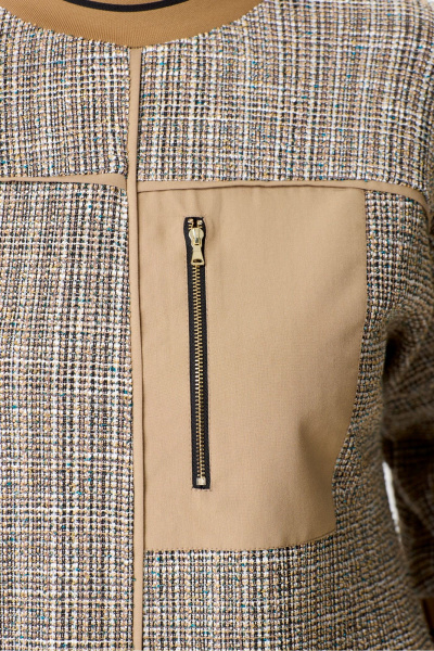 Туника с длиной 66 см из трикотажа в мультиколор DaLi 2471 светлая_олива - фото 5