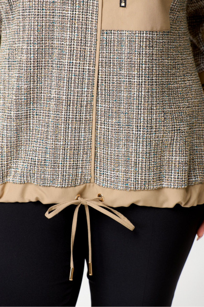 Туника с длиной 66 см из трикотажа в мультиколор DaLi 2471 светлая_олива - фото 4