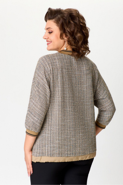 Туника с длиной 66 см из трикотажа в мультиколор DaLi 2471 светлая_олива - фото 3