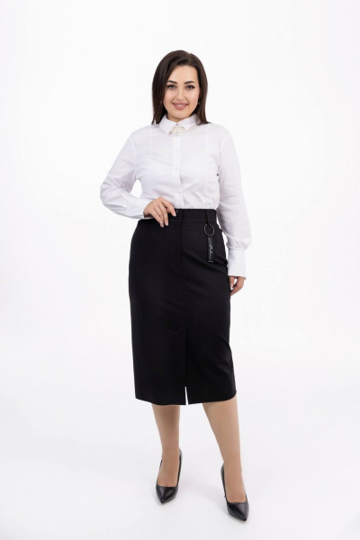 Демисезонная юбка из ткани в деловом стиле Daloria 4056 черный - фото 1