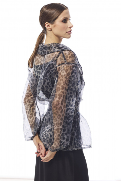 Юбка прямого силуэта из органзы с разрезом DAVA 4206 серый - фото 6