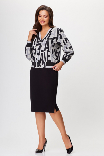 Жакет и юбка DaLi 5706.2 серый - фото 4