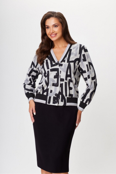 Жакет и юбка DaLi 5706.2 серый - фото 1